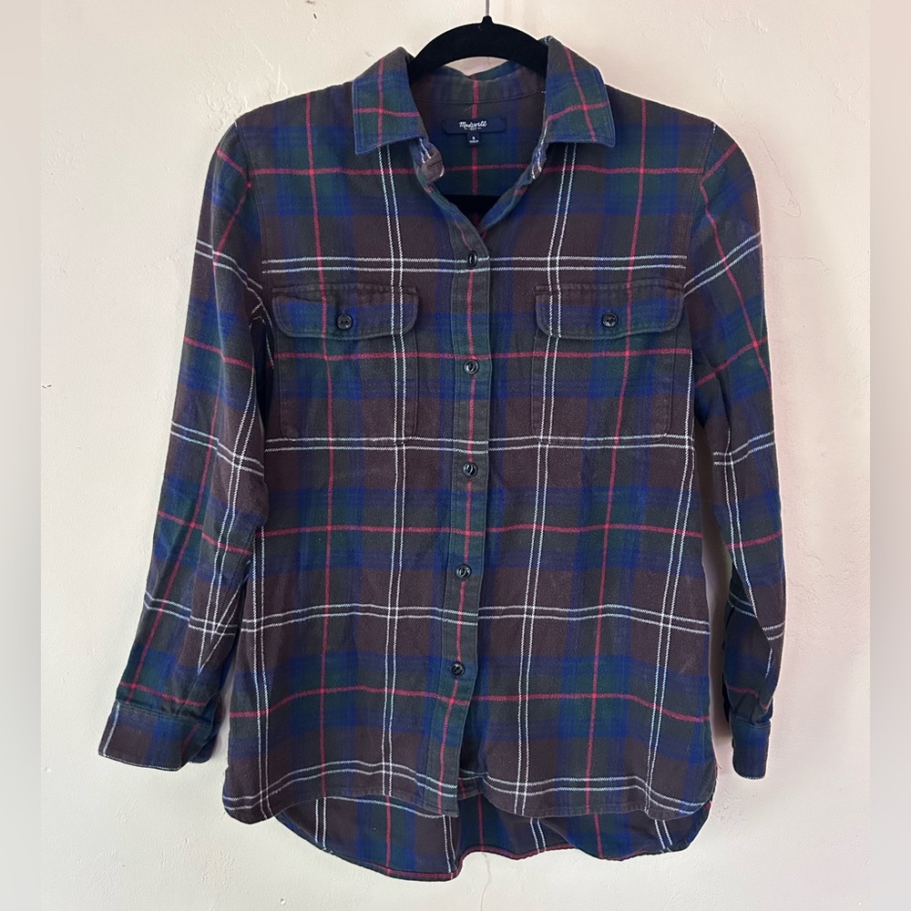 Plaid Flannel Button-Up Shirt